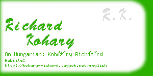 richard kohary business card